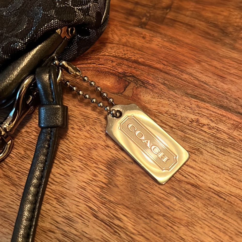 Authentic Coach Tiny Wristlet - Black And Silver,… - image 3